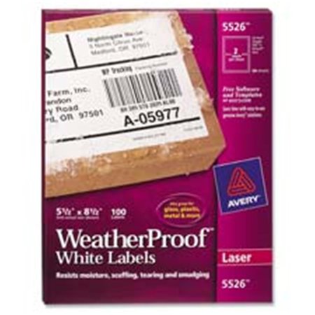 THE WORKSTATION Consumer Products Weatherproof Mailing Labels- 1in.x2-.63in.- White TH127314